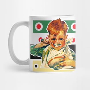 Boy eating Mug